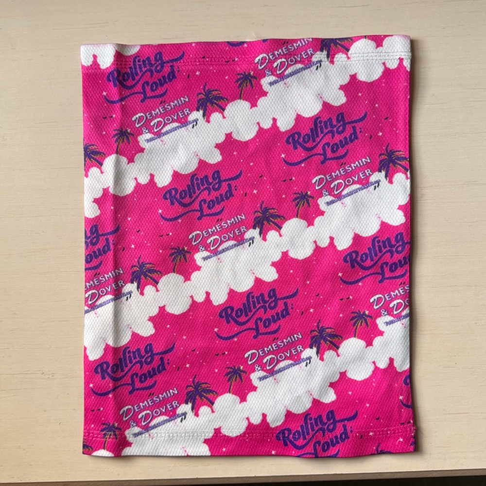 Rolling Loud Pink and White Neck Gaiter